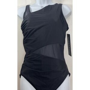 Miraclesuit Size 12 NWT Illusionist Azura One-Piece Black  Sculpting Mesh Swim